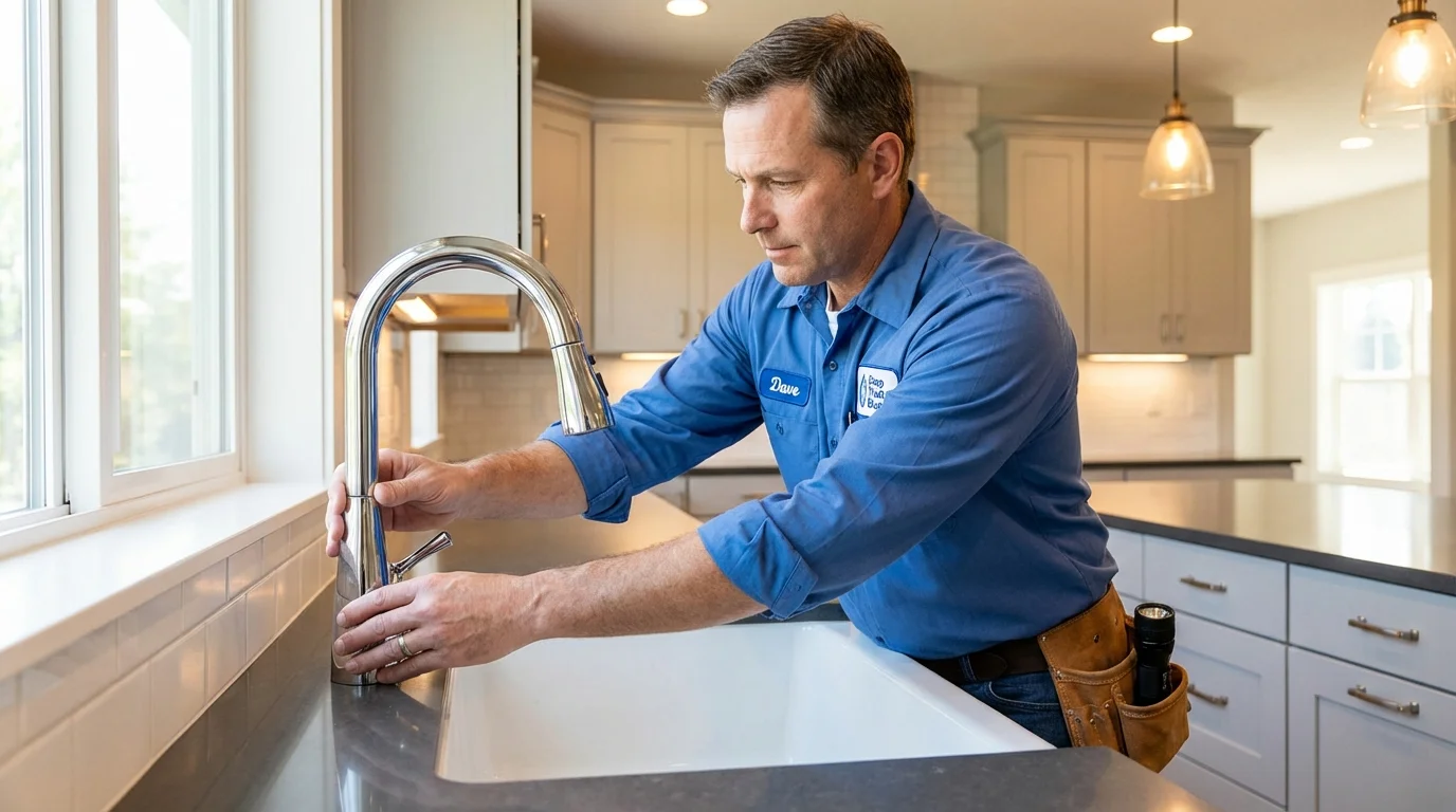 Kitchen faucet installation by Johns Plumbing LLC in Harrington